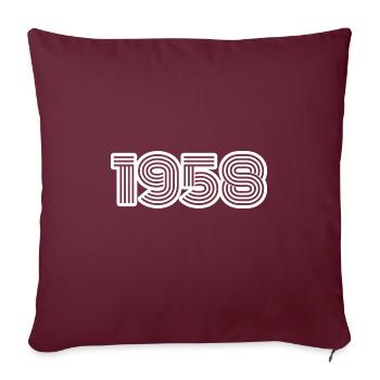 1958 - Sofa pillowcase 17,3'' x 17,3'' (45 x 45 cm) - burgundy - Front
