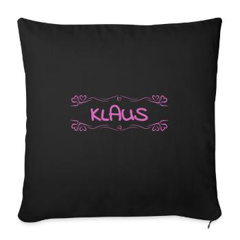 Klaus - Sofakissenbezug 45 x 45 cm - Schwarz - Vorne