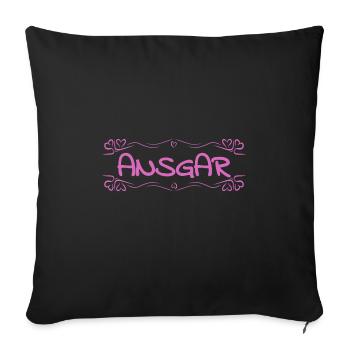 Name Ansgar - Sofakissenbezug 45 x 45 cm - Schwarz - Vorne