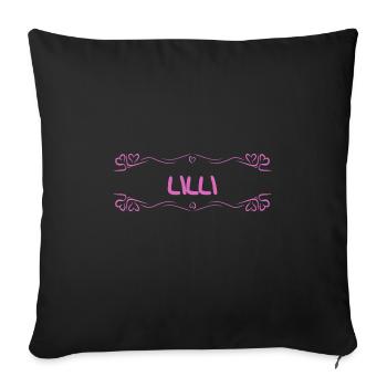 Name Lilli - Sofa pillowcase 17,3'' x 17,3'' (45 x 45 cm) - black - Front