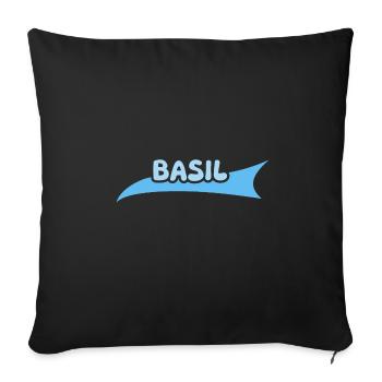Geschenk für Basil - Sofakissenbezug 45 x 45 cm - Schwarz - Vorne