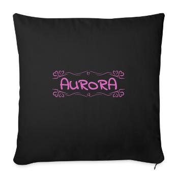 Name Aurora - Sofakissenbezug 45 x 45 cm - Schwarz - Vorne