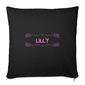 Name Lilly - Sofa pillowcase 17,3'' x 17,3'' (45 x 45 cm) - black - Front