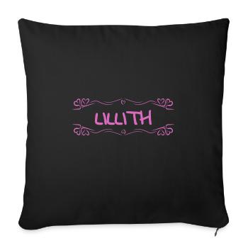 Lillith as a name - Sofa pillowcase 17,3'' x 17,3'' (45 x 45 cm) - black - Front