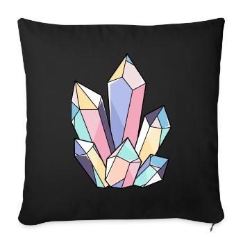 Bunter Kristall Kristall Edelstein Spirituell - Sofakissenbezug 45 x 45 cm - Schwarz - Vorne