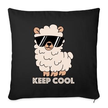 Keep Cool | Lama, funny pictures, funny sayings - Sofa pillowcase 17,3'' x 17,3'' (45 x 45 cm) - black - Front