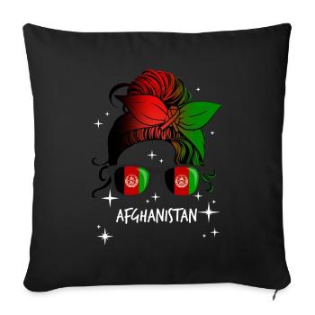 Afghanistan - Sofakissenbezug 45 x 45 cm - Schwarz - Vorne