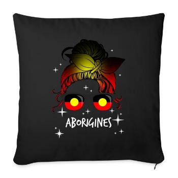 Aborigines - Sofa pillowcase 17,3'' x 17,3'' (45 x 45 cm) - black - Front