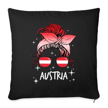 Autriche - Housse de coussin décorative 45 x 45 cm - noir - Devant