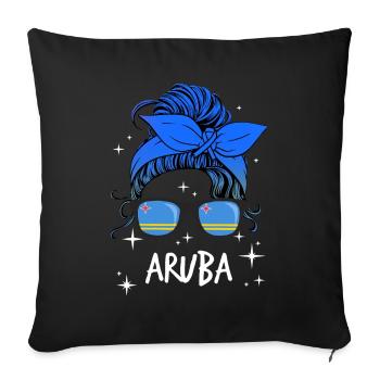 Aruba - Sofa pillowcase 17,3'' x 17,3'' (45 x 45 cm) - black - Front