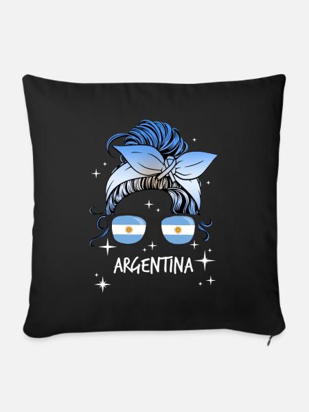Argentinien - Sofakissenbezug 45 x 45 cm - Schwarz