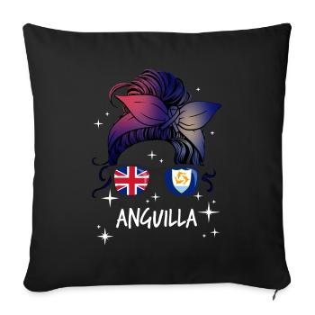 Anguilla - Housse de coussin décorative 45 x 45 cm - noir - Devant