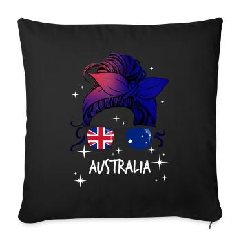 Australie - Housse de coussin décorative 45 x 45 cm - noir - Devant