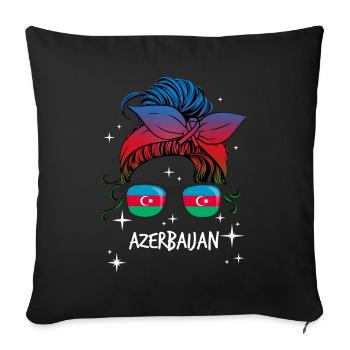 Azerbaijan - Sofa pillowcase 17,3'' x 17,3'' (45 x 45 cm) - black - Front