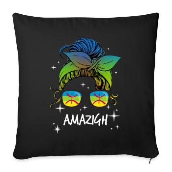 Amazigh - Housse de coussin décorative 45 x 45 cm - noir - Devant