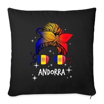 Andorra - Sofa pillowcase 17,3'' x 17,3'' (45 x 45 cm) - black - Front