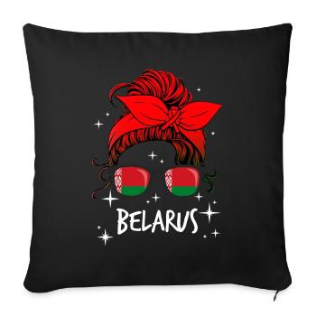 Belarus - Sofa pillowcase 17,3'' x 17,3'' (45 x 45 cm) - black - Front
