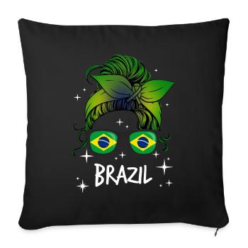 Brazil - Sofa pillowcase 17,3'' x 17,3'' (45 x 45 cm) - black - Front