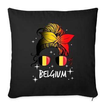 Belgium - Sofa pillowcase 17,3'' x 17,3'' (45 x 45 cm) - black - Front