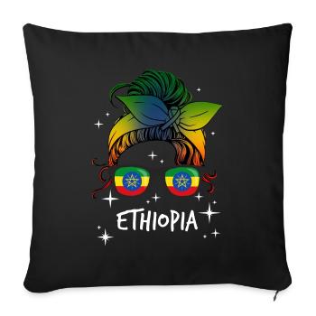 Ethiopia - Sofa pillowcase 17,3'' x 17,3'' (45 x 45 cm) - black - Front