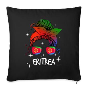 Eritrea - Sofa pillowcase 17,3'' x 17,3'' (45 x 45 cm) - black - Front
