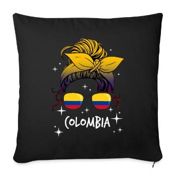 Colombia - Sofa pillowcase 17,3'' x 17,3'' (45 x 45 cm) - black - Front