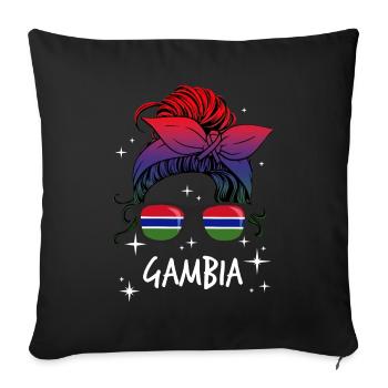 Gambie - Housse de coussin décorative 45 x 45 cm - noir - Devant