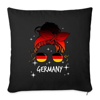 Germany - Sofa pillowcase 17,3'' x 17,3'' (45 x 45 cm) - black - Front