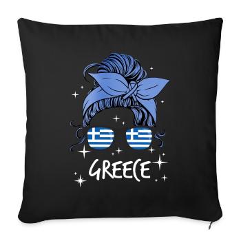 Grèce - Housse de coussin décorative 45 x 45 cm - noir - Devant