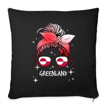 Groenland - Housse de coussin décorative 45 x 45 cm - noir - Devant