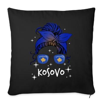 Kosovo (en anglais) - Housse de coussin décorative 45 x 45 cm - noir - Devant