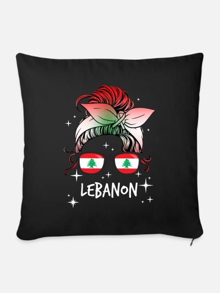 Libanon - Sofakissenbezug 45 x 45 cm - Schwarz