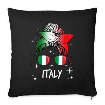 Italie - Housse de coussin décorative 45 x 45 cm - noir - Devant