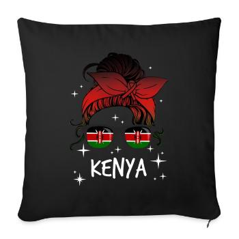 Kenya - Sofa pillowcase 17,3'' x 17,3'' (45 x 45 cm) - black - Front