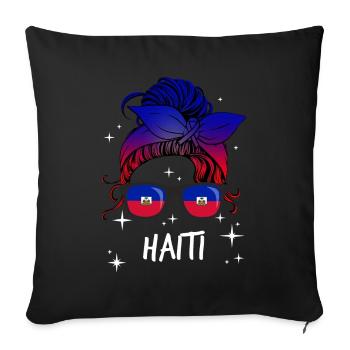 Haïti - Housse de coussin décorative 45 x 45 cm - noir - Devant
