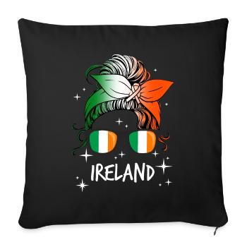 Ireland - Sofa pillowcase 17,3'' x 17,3'' (45 x 45 cm) - black - Front