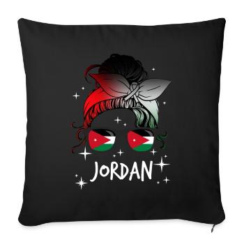Jordanie - Housse de coussin décorative 45 x 45 cm - noir - Devant