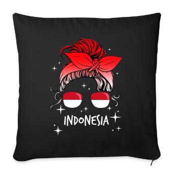 Indonesia - Sofa pillowcase 17,3'' x 17,3'' (45 x 45 cm) - black - Front