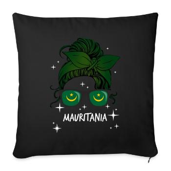 Mauritania - Sofa pillowcase 17,3'' x 17,3'' (45 x 45 cm) - black - Front