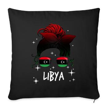 Libyen - Sofakissenbezug 45 x 45 cm - Schwarz - Vorne