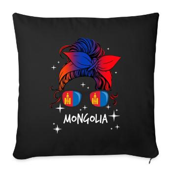 Mongolia - Sofa pillowcase 17,3'' x 17,3'' (45 x 45 cm) - black - Front