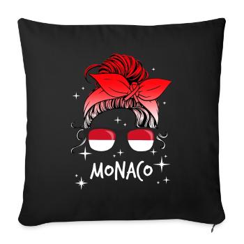 Monaco - Housse de coussin décorative 45 x 45 cm - noir - Devant