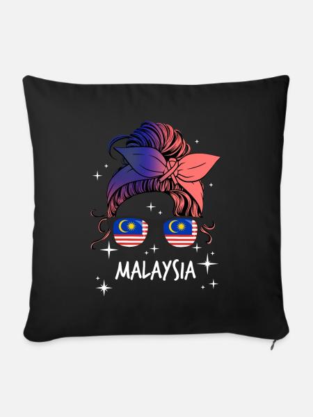 Malaysia - Sofakissenbezug 45 x 45 cm - Schwarz