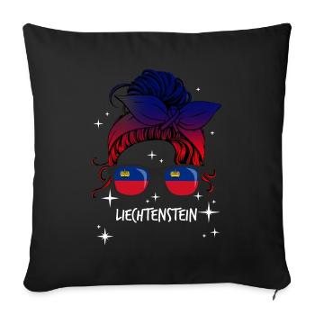 Liechtenstein - Sofa pillowcase 17,3'' x 17,3'' (45 x 45 cm) - black - Front