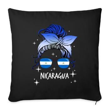 Nicaragua - Sofa pillowcase 17,3'' x 17,3'' (45 x 45 cm) - black - Front
