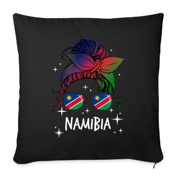 Namibie - Housse de coussin décorative 45 x 45 cm - noir - Devant