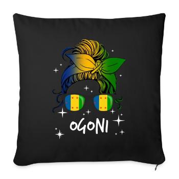 Ogoni - Housse de coussin décorative 45 x 45 cm - noir - Devant