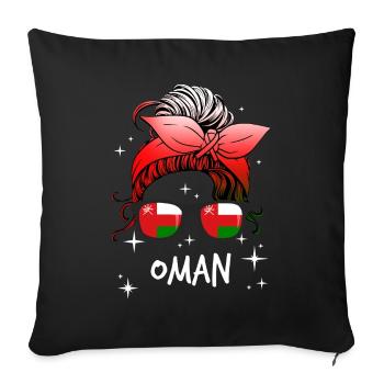 Oman - Sofakissenbezug 45 x 45 cm - Schwarz - Vorne
