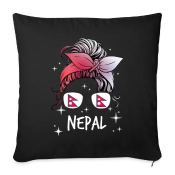 Nepal - Sofa pillowcase 17,3'' x 17,3'' (45 x 45 cm) - black - Front
