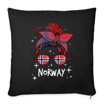 Norway - Sofa pillowcase 17,3'' x 17,3'' (45 x 45 cm) - black - Front